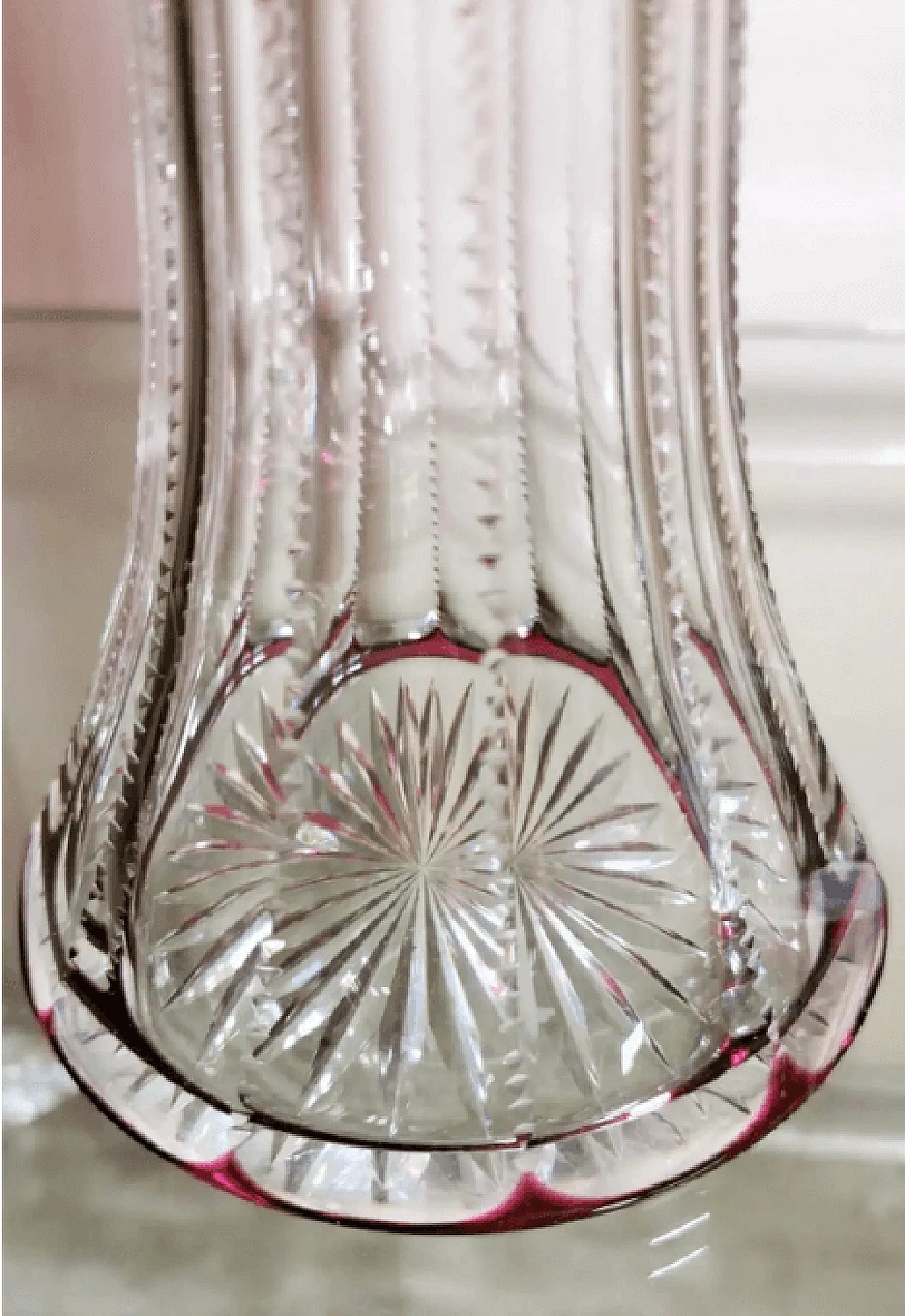 Pair of cut and ground lead crystal vases, 1950s 8