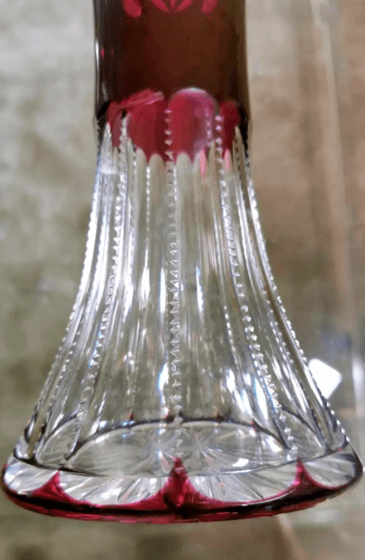 Pair of cut and ground lead crystal vases, 1950s 12