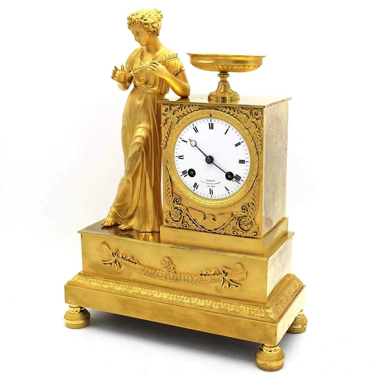 Gilt bronze Empire pendulum clock, 19th century 3