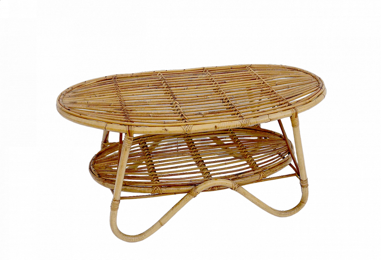 Bamboo coffee table by Tito Agnoli for Bonacina, 1960s 6