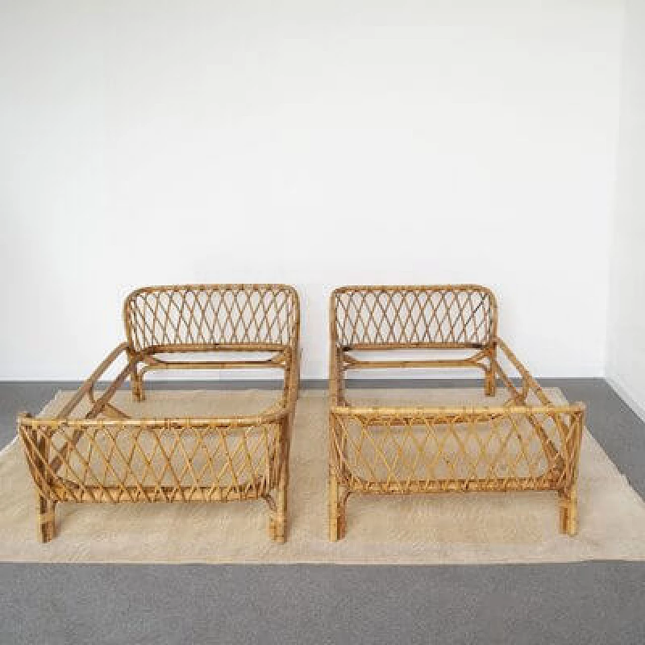 Bamboo bed attributed to Franca Helg, 1960s 1