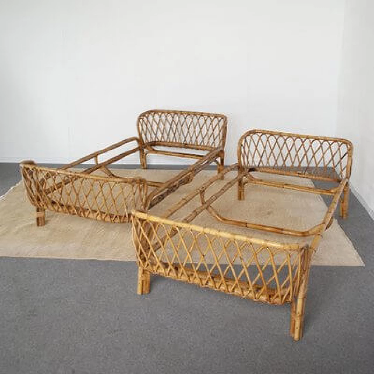 Bamboo bed attributed to Franca Helg, 1960s 2