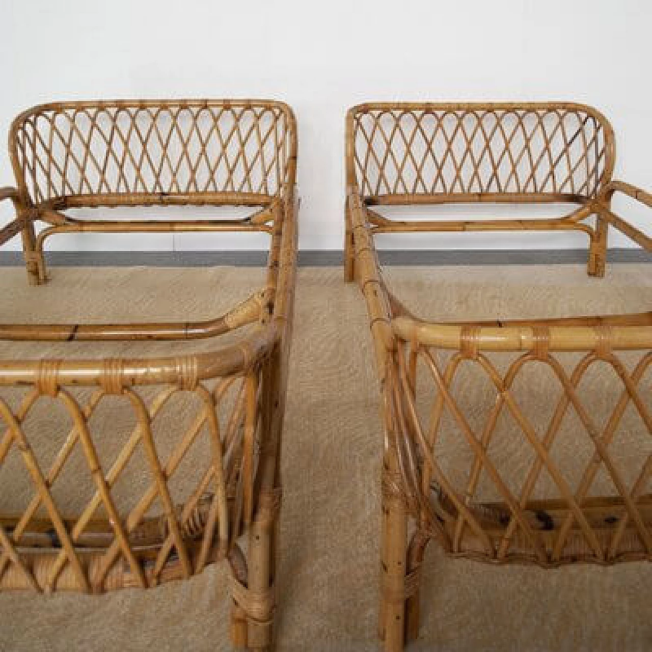 Bamboo bed attributed to Franca Helg, 1960s 3