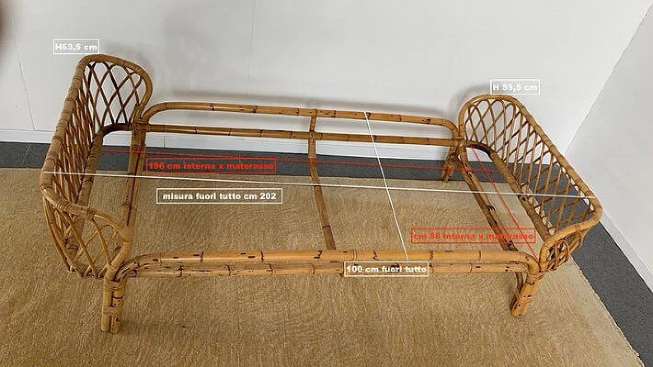 Bamboo bed attributed to Franca Helg, 1960s 12