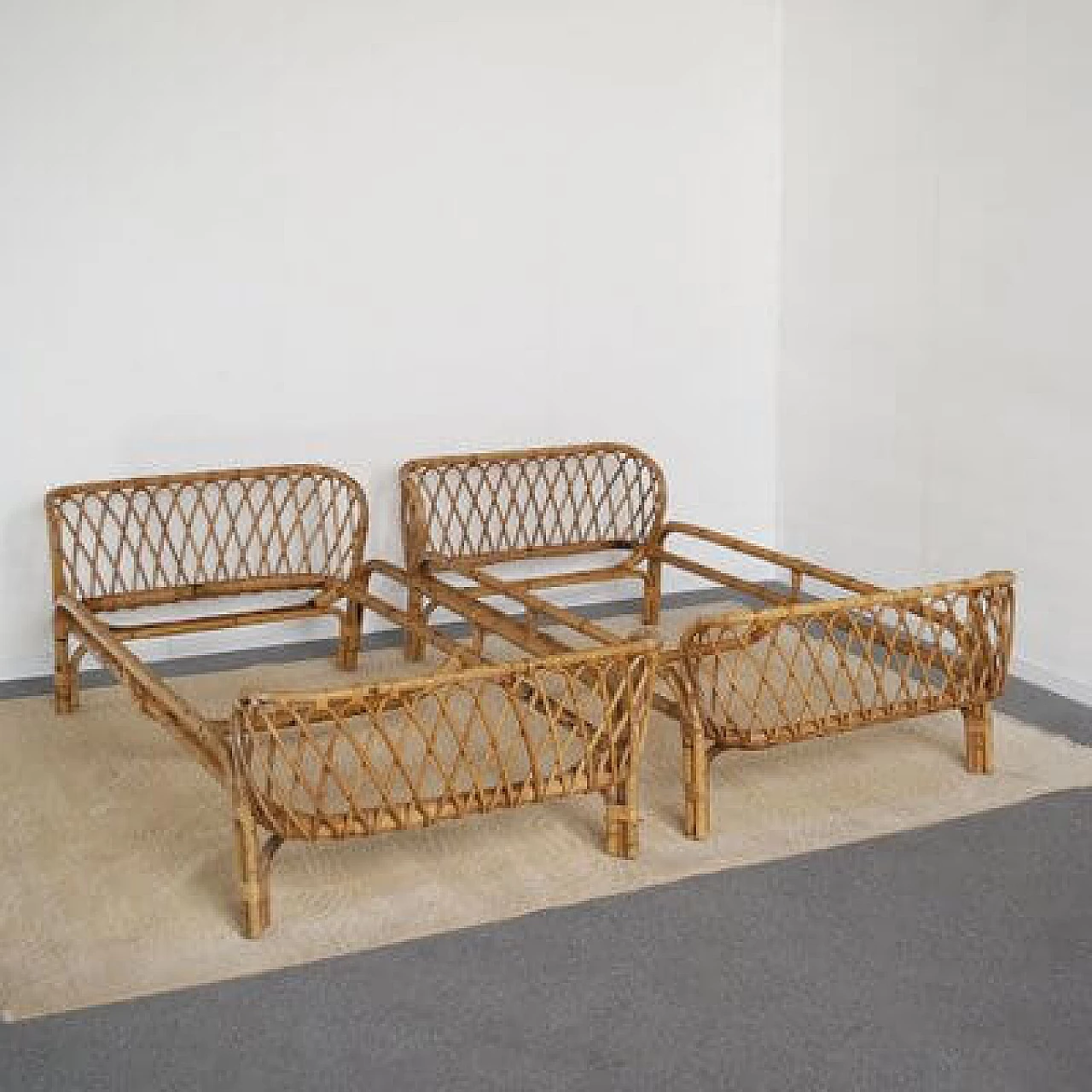 Bamboo bed in the style of Franca Helg, 1960s 2