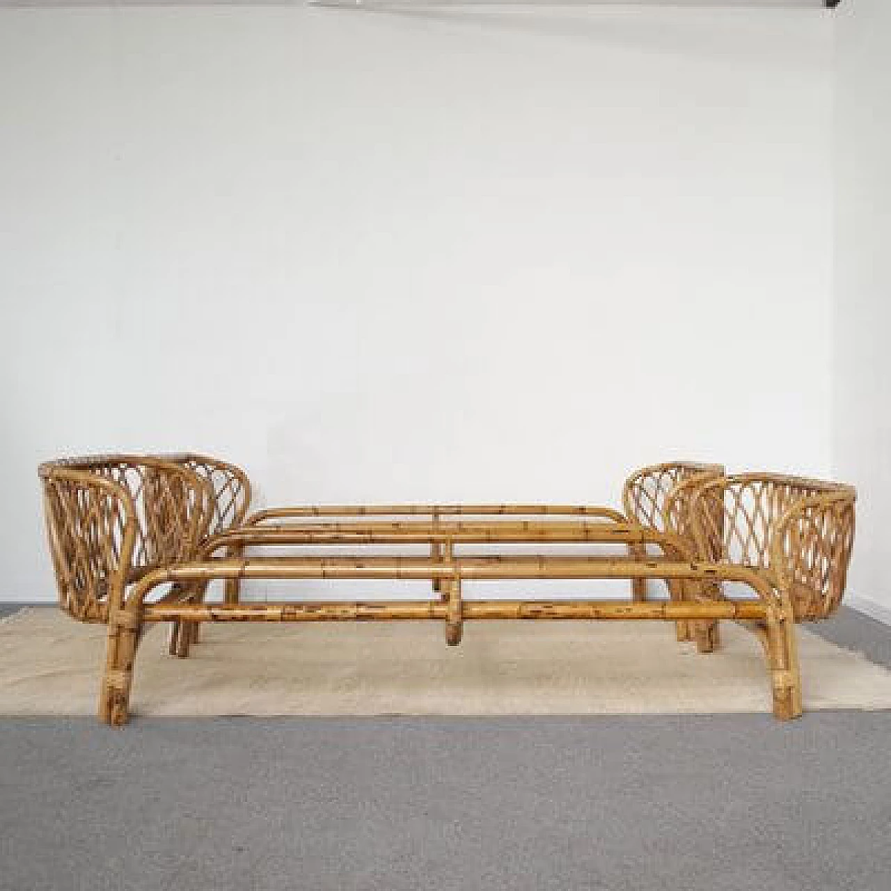 Bamboo bed in the style of Franca Helg, 1960s 3