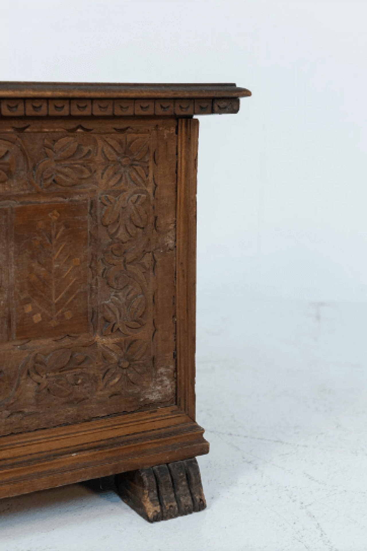 Late Renaissance walnut chest, 1500s. 9