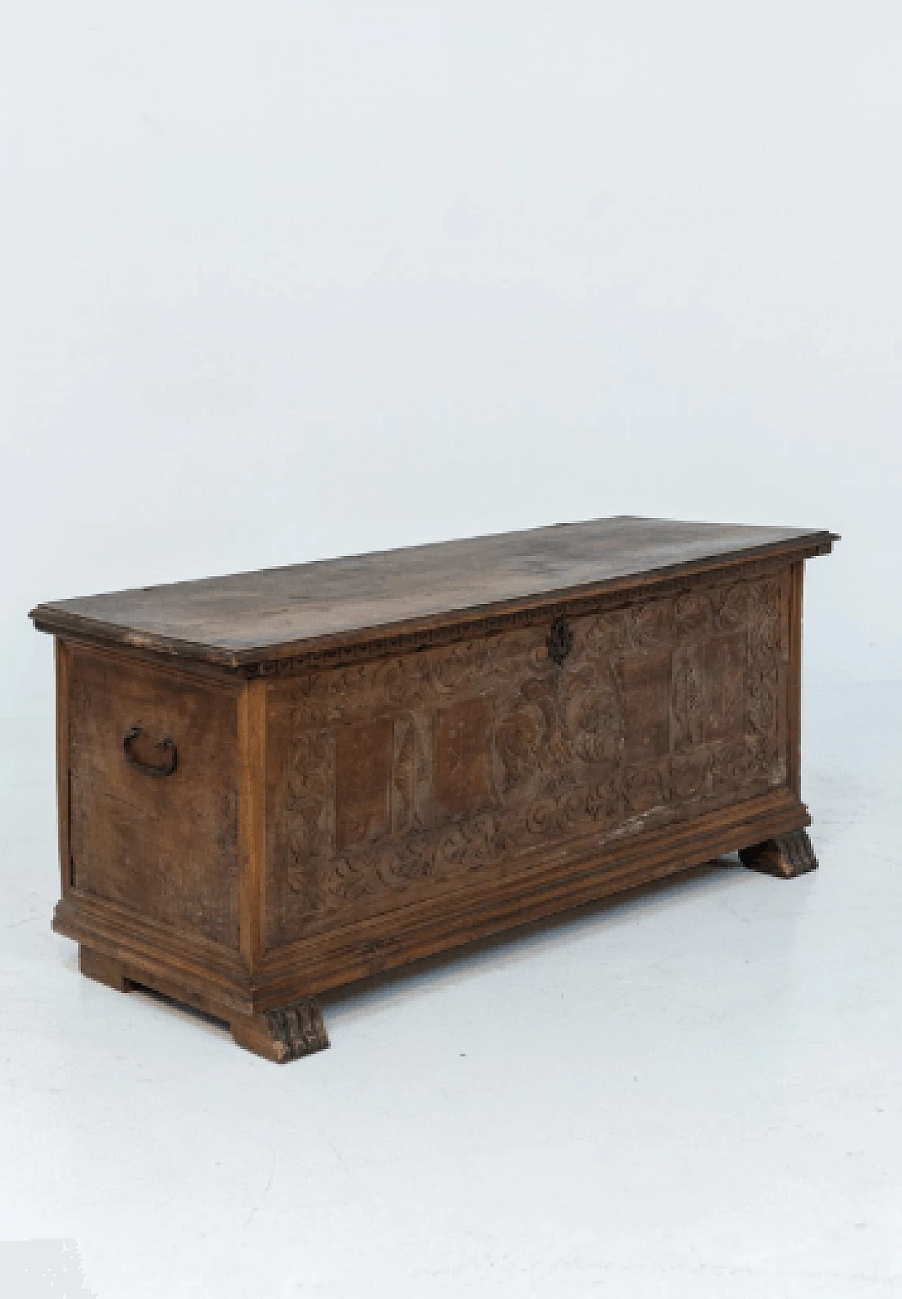 Late Renaissance walnut chest, 1500s. 10