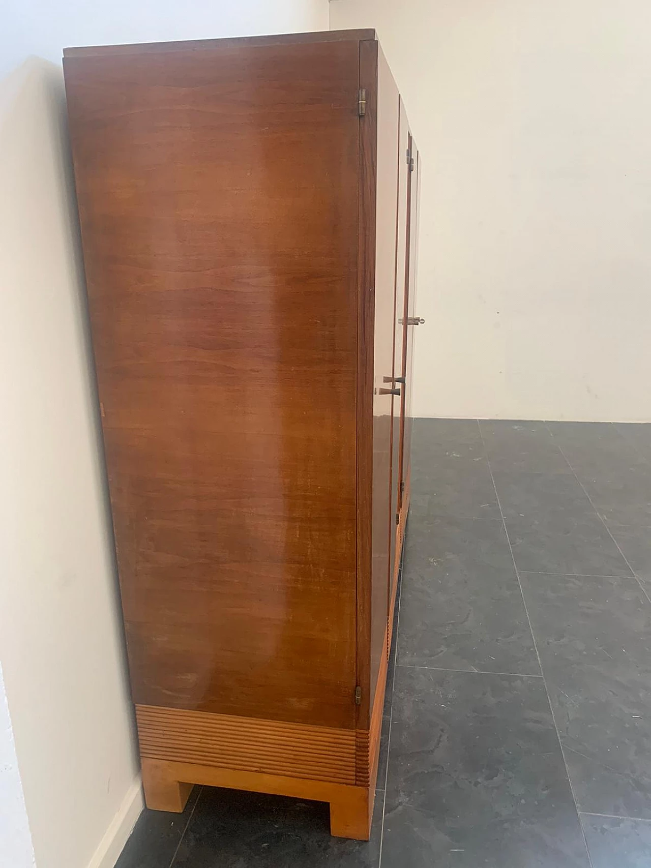 Carved cherry and maple wood cabinet, 1950s 11