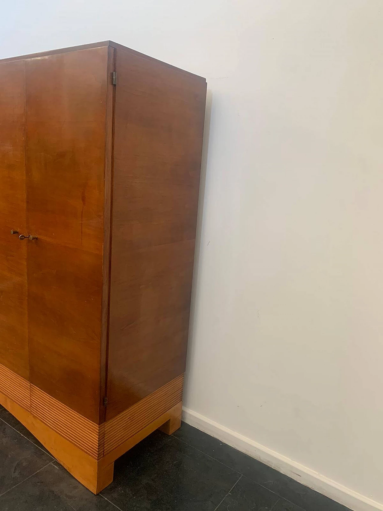 Carved cherry and maple wood cabinet, 1950s 12