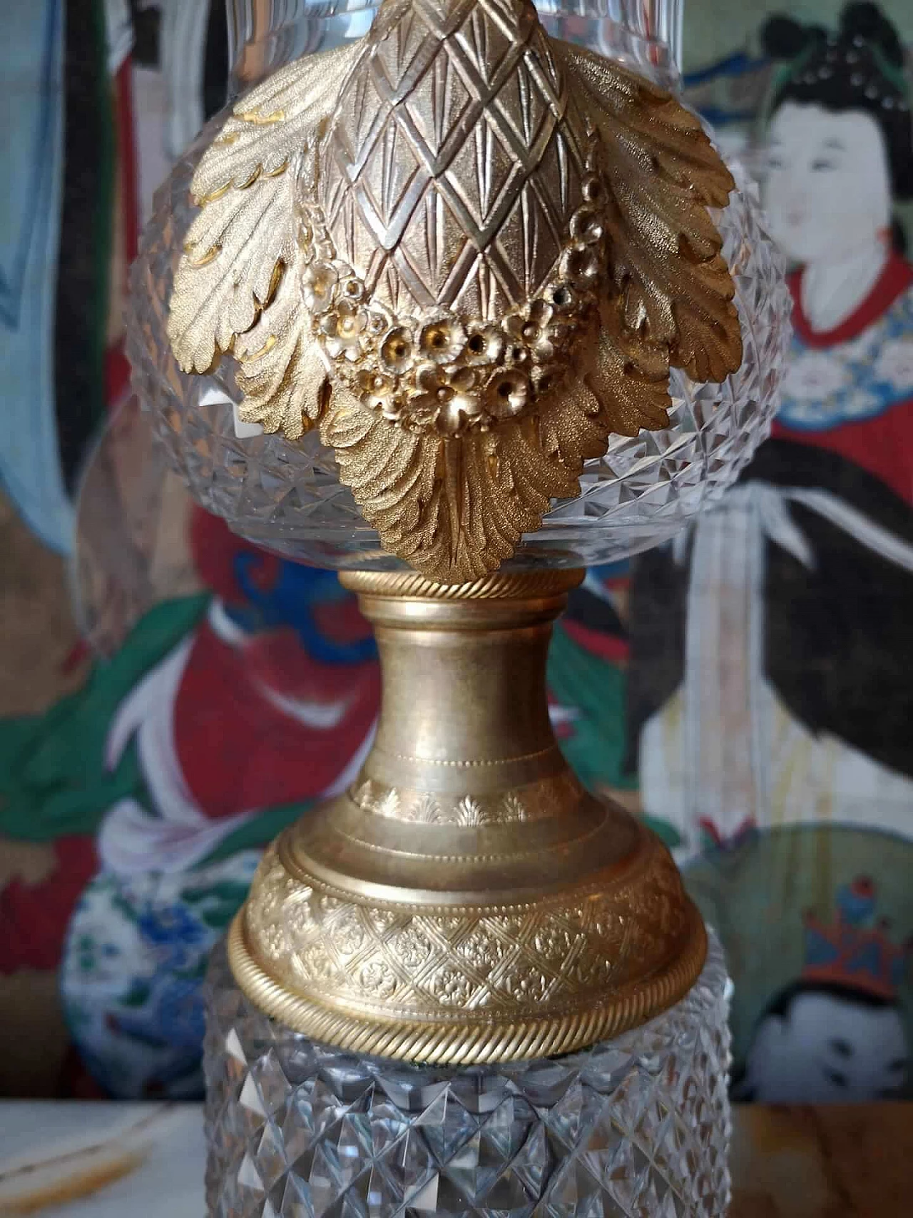 Coppia di vasi russi in cristallo e bronzo dorato, '800 1