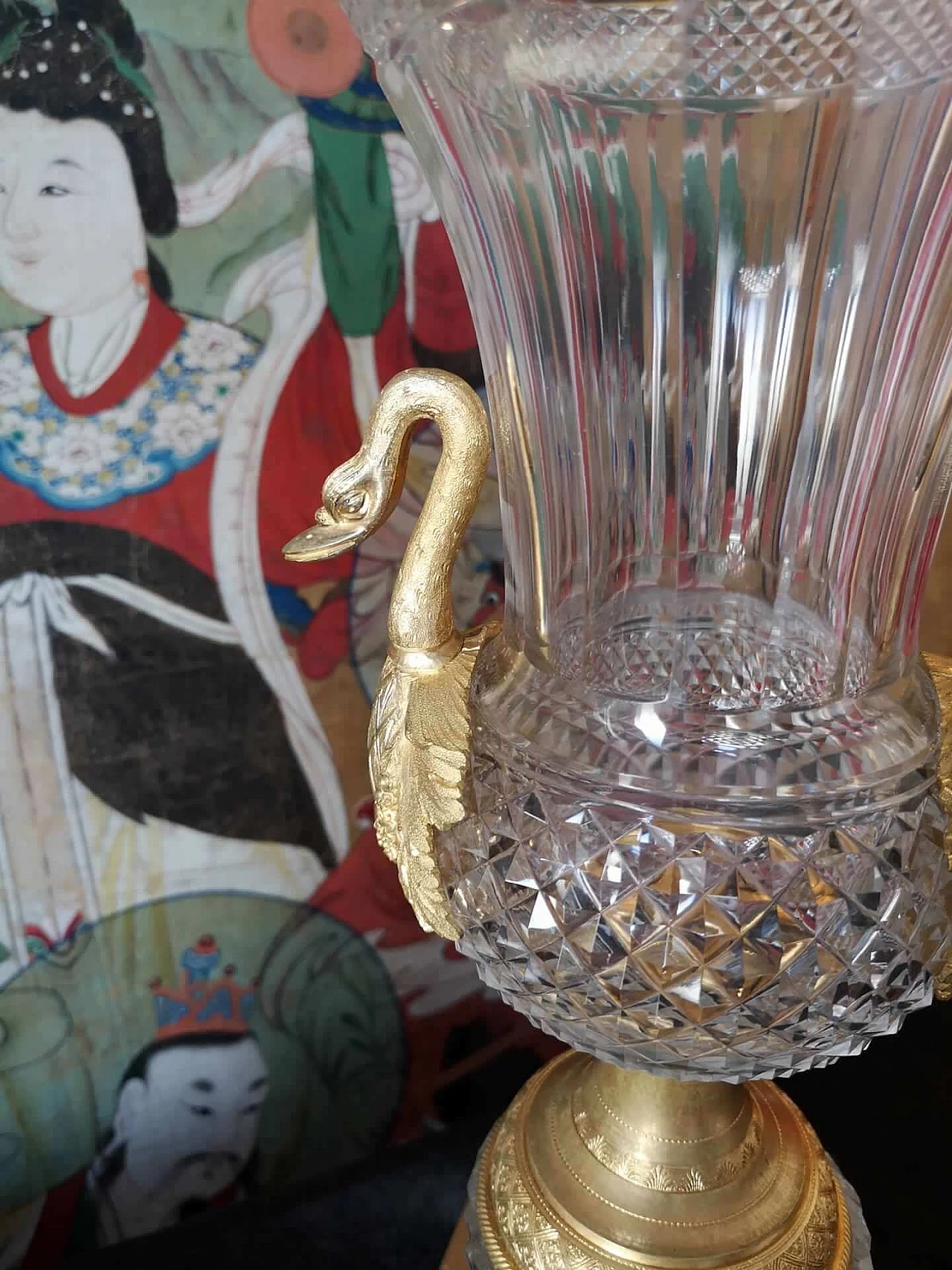 Coppia di vasi russi in cristallo e bronzo dorato, '800 4