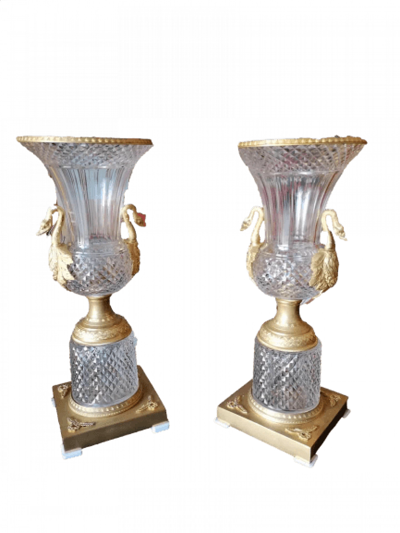Pair of Russian crystal and gilt bronze vases, 19th century 5