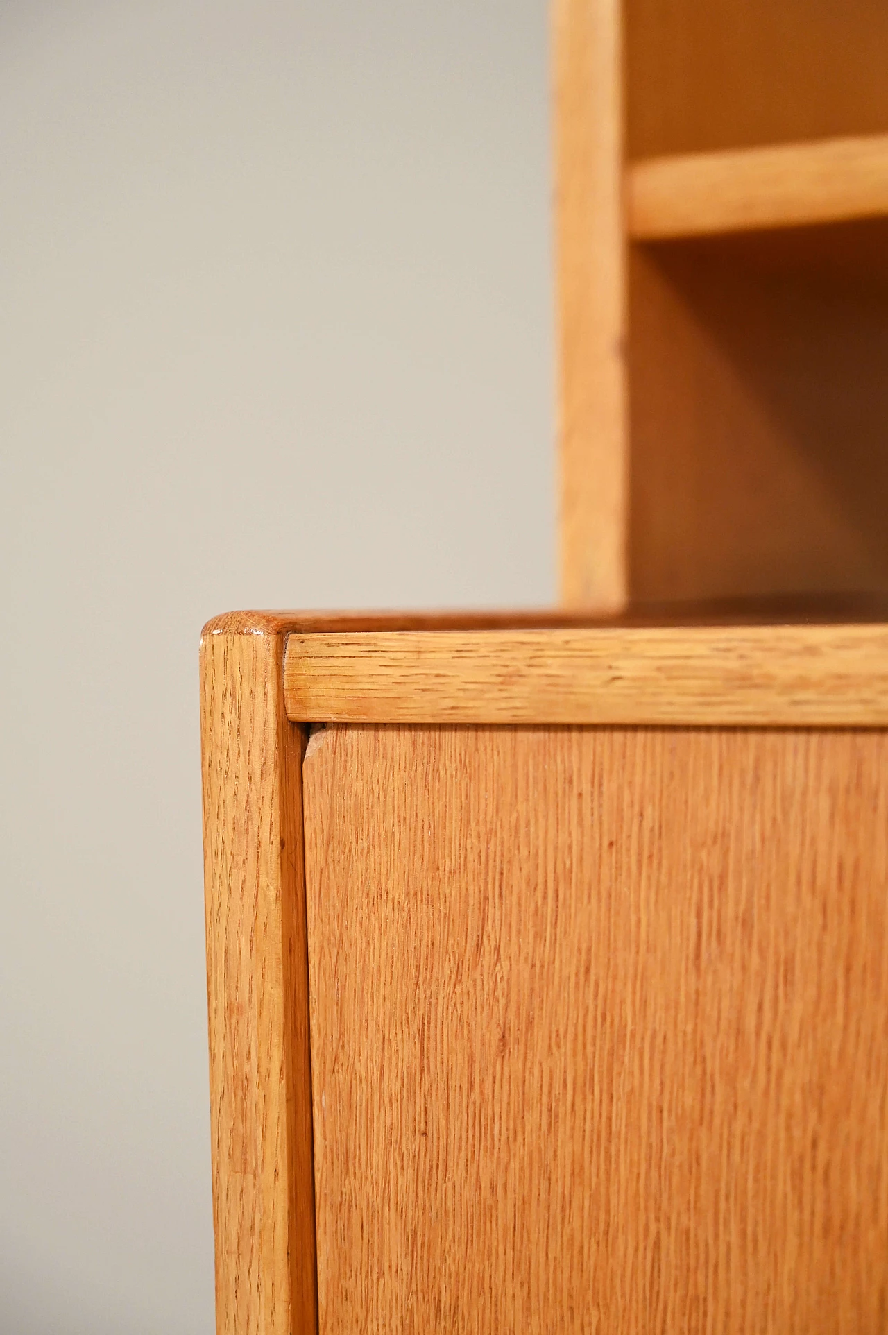 Bookcase in oak with sliding doors, 1960s 7