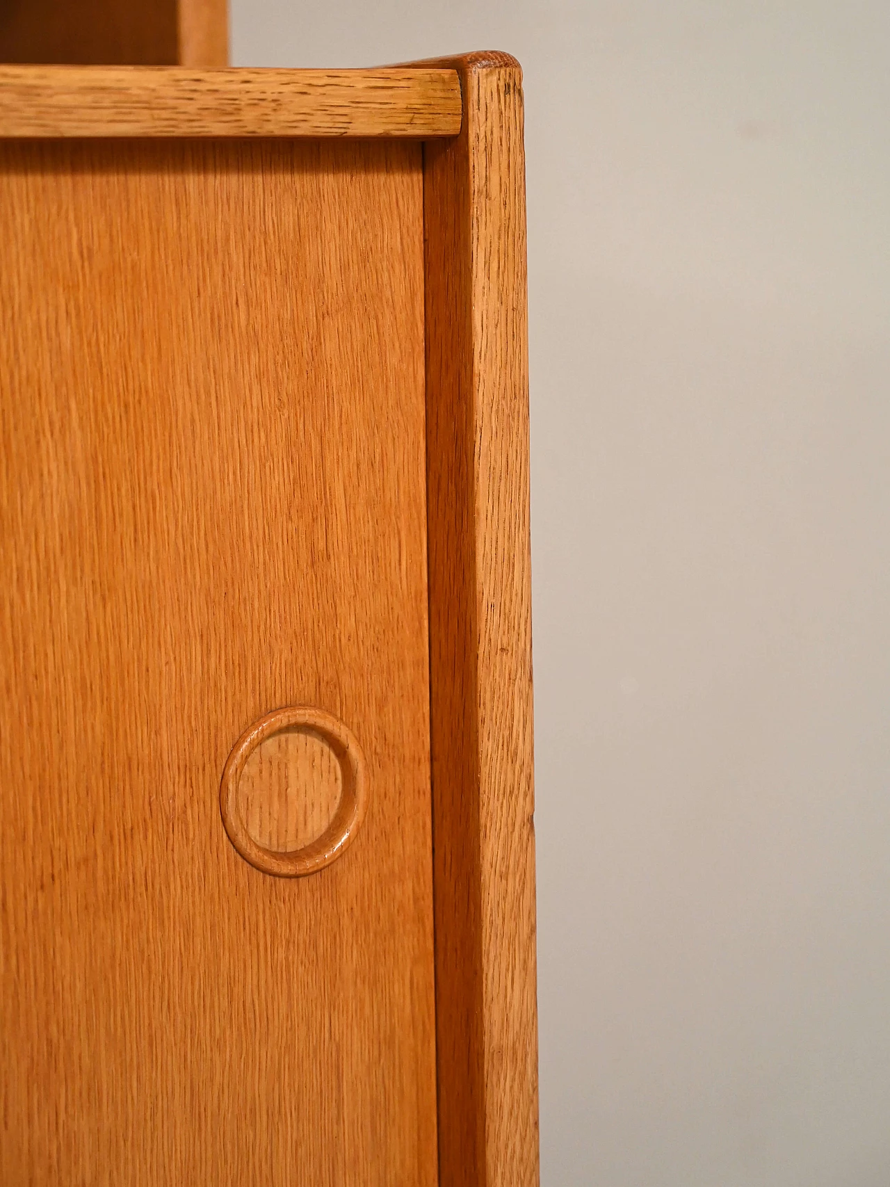 Bookcase in oak with sliding doors, 1960s 8