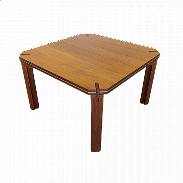 Square table in ash and wenge, 1960s