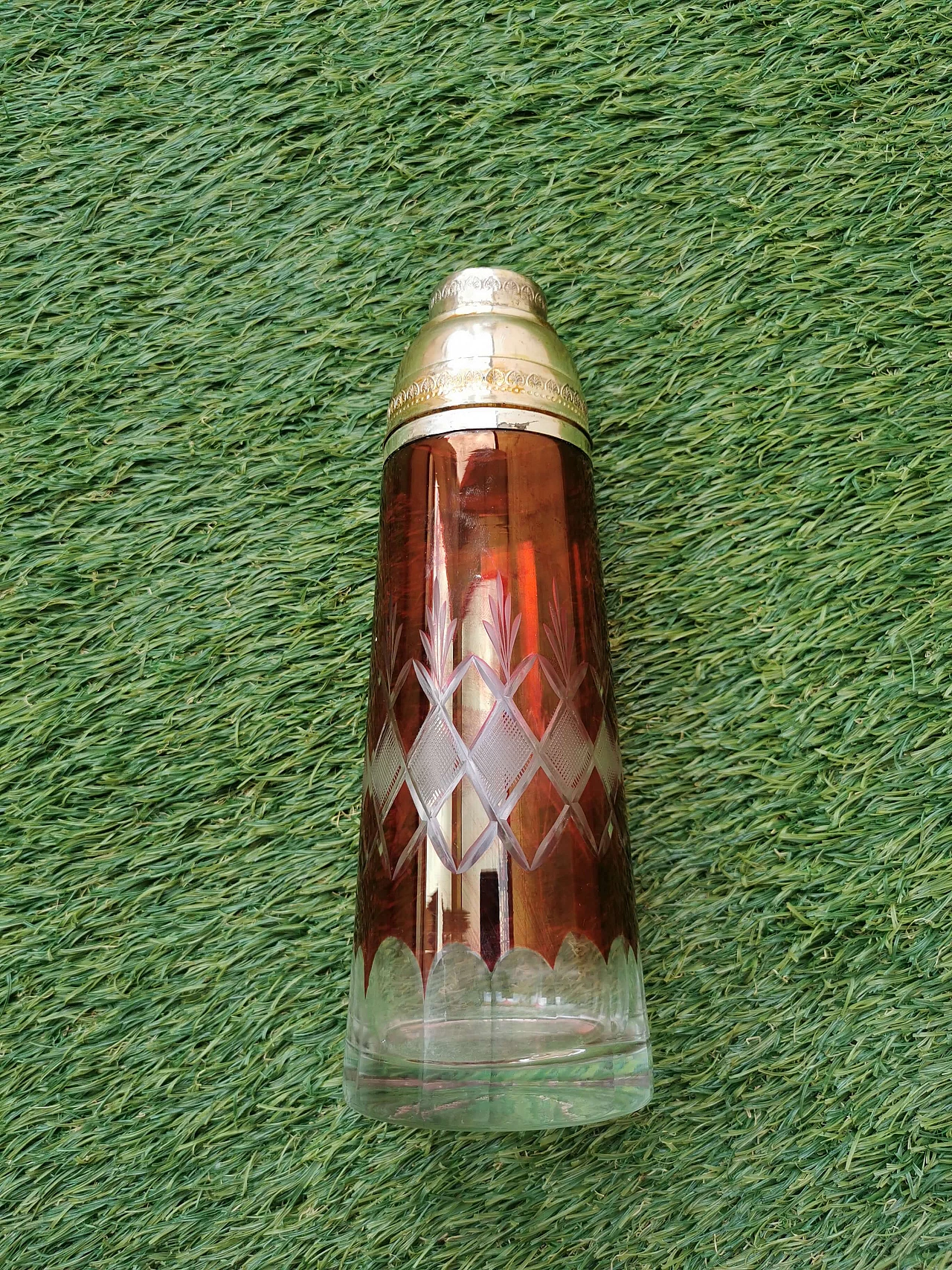 Shaker glass in red crystal, 1960s 1