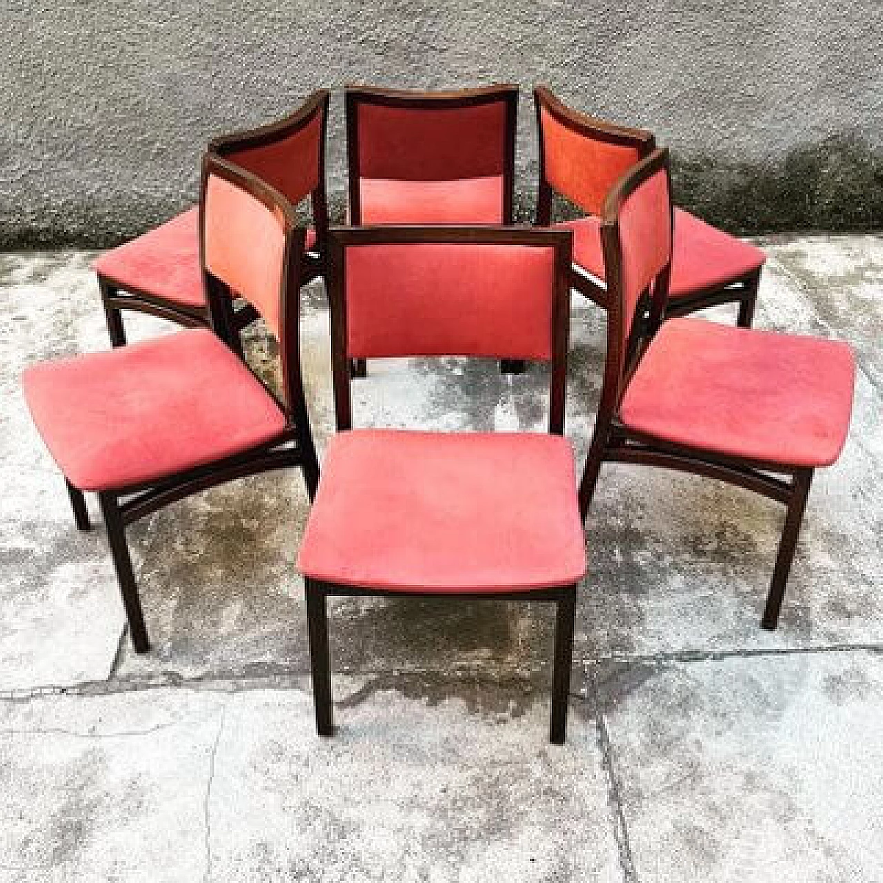 6 Mahogany chairs in the style of Ico Parisi, 1960s 2