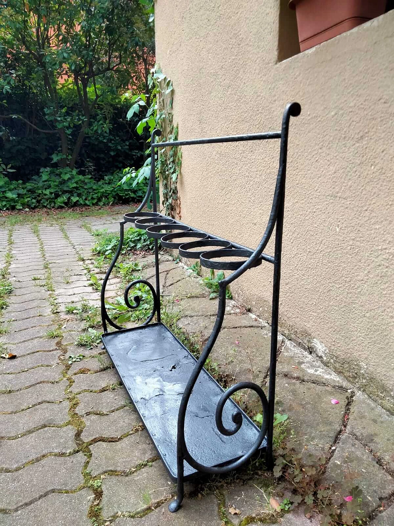 Porta vasi in ferro battuto, anni '60 2