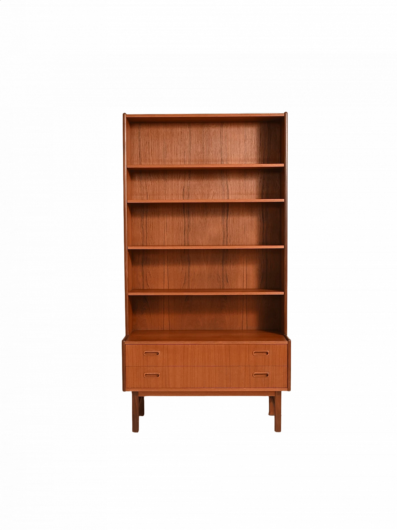 Teak bookcase with adjustable shelves and drawers, 1960s 13