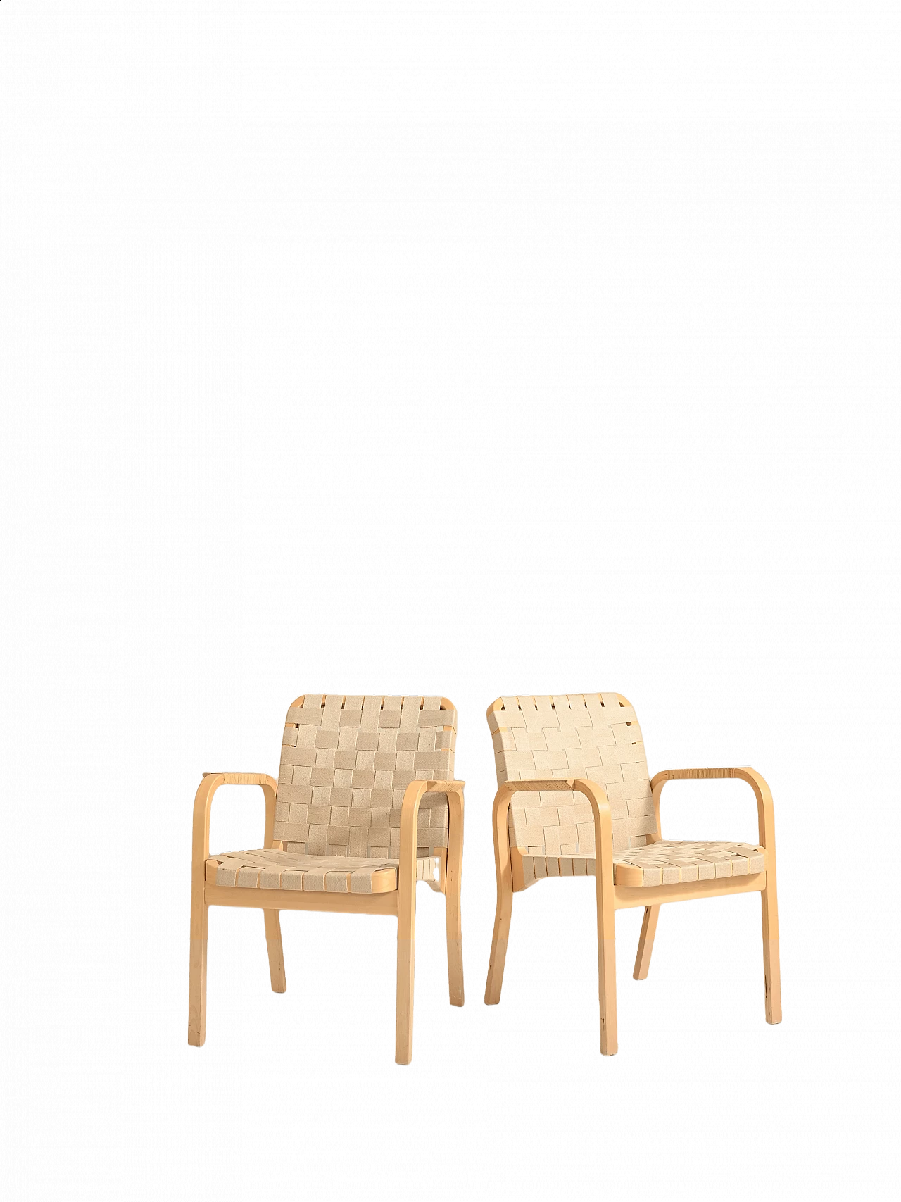 Pair of model 45 armchairs by Alvar Aalto for Artek, 1970s 16