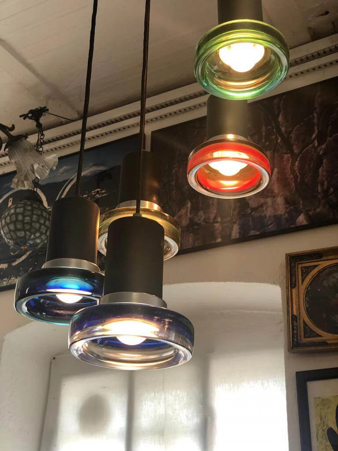 Stained glass chandelier by Francesco Poli for Seguso, 1960s 4