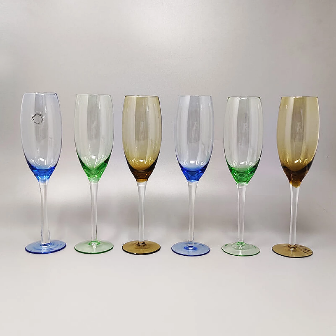 6 Bicchieri in vetro di Murano di Nason, anni '70 1