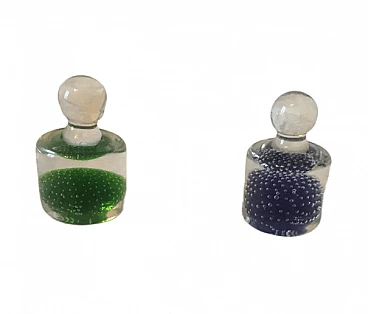 Pair of Murano sommerso glass paper weights, 1960s