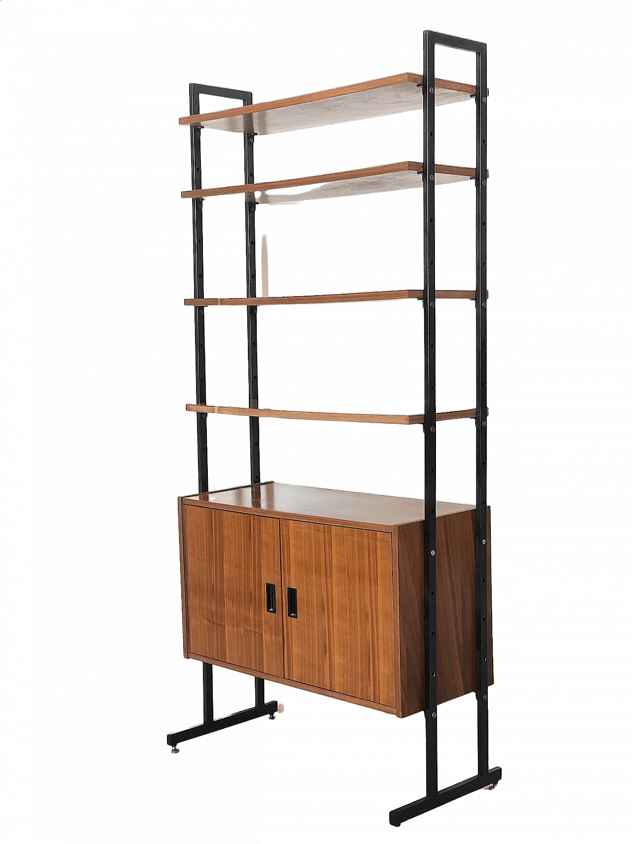 Wood and brass bookcase, 1960s 16