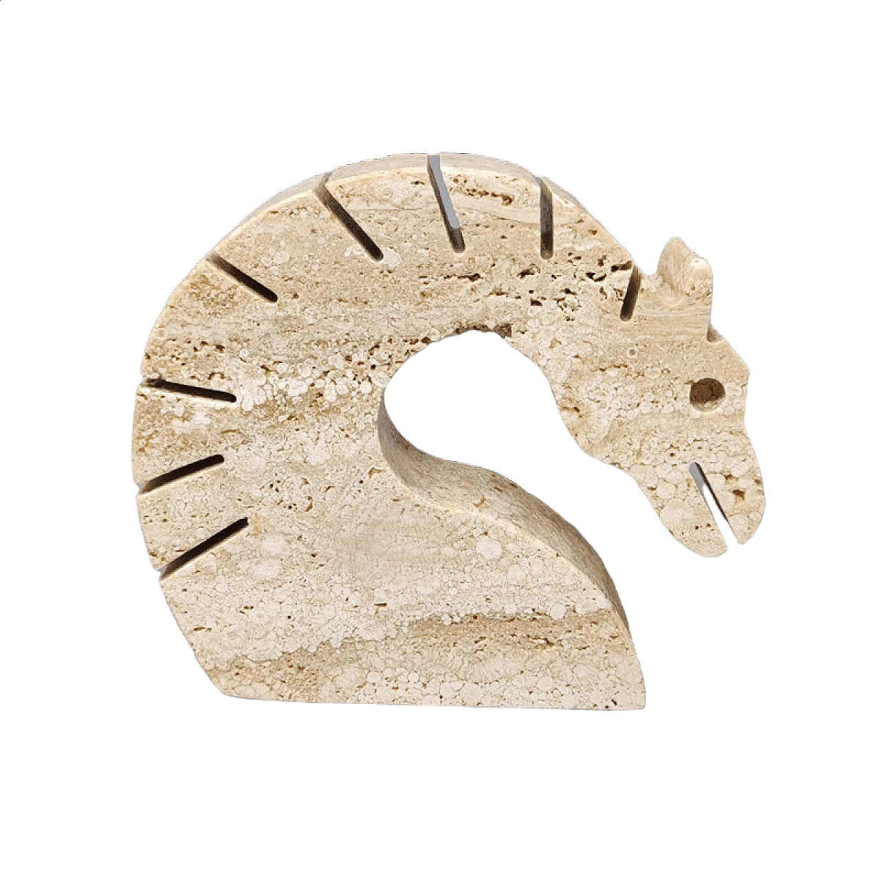 Travertine sculpture depicting a horse by Enzo Mari for f.lli Mannelli, 1970s 8