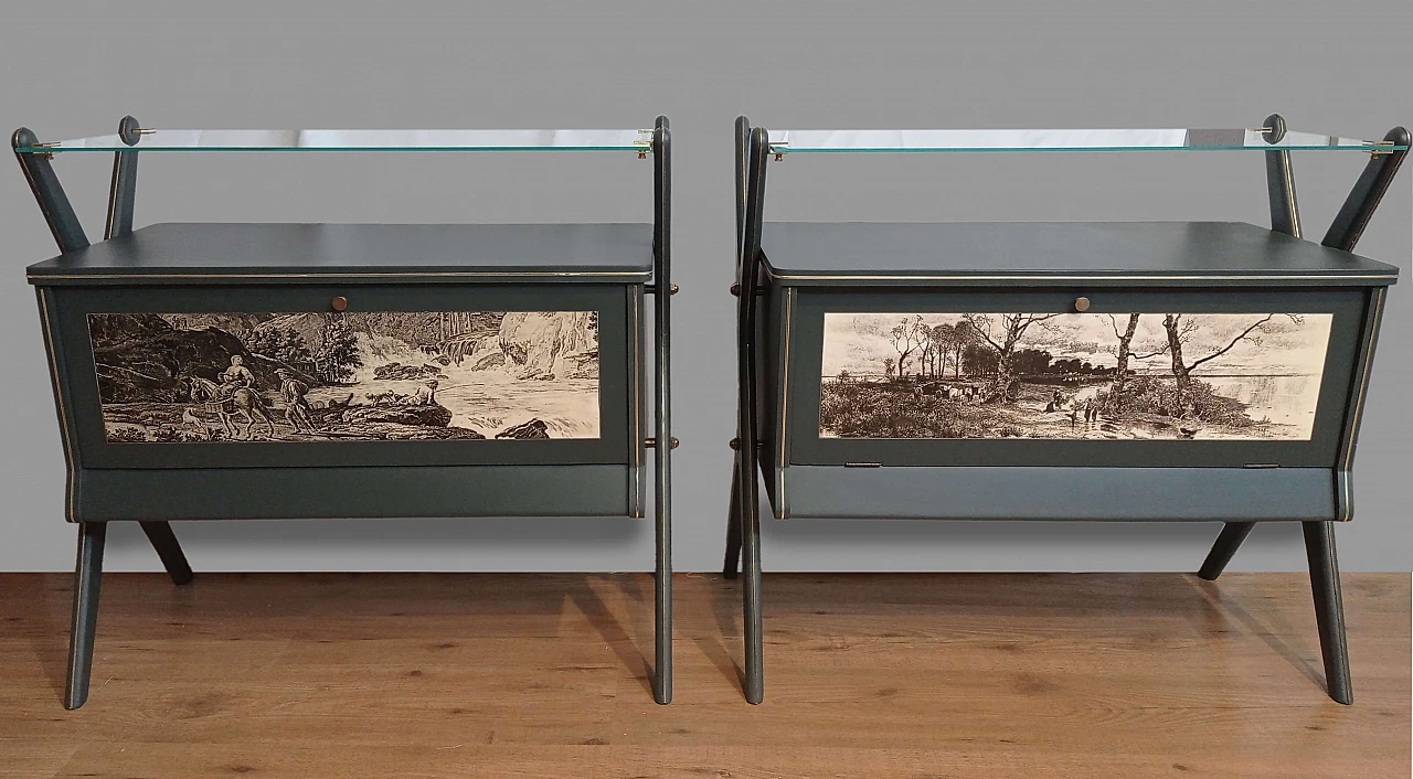 Pair of twin Bar Furniture attributed to Cesare Lacca, 1950s 12
