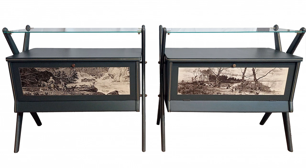 Pair of twin Bar Furniture attributed to Cesare Lacca, 1950s 13
