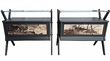 Pair of twin Bar Furniture attributed to Cesare Lacca, 1950s