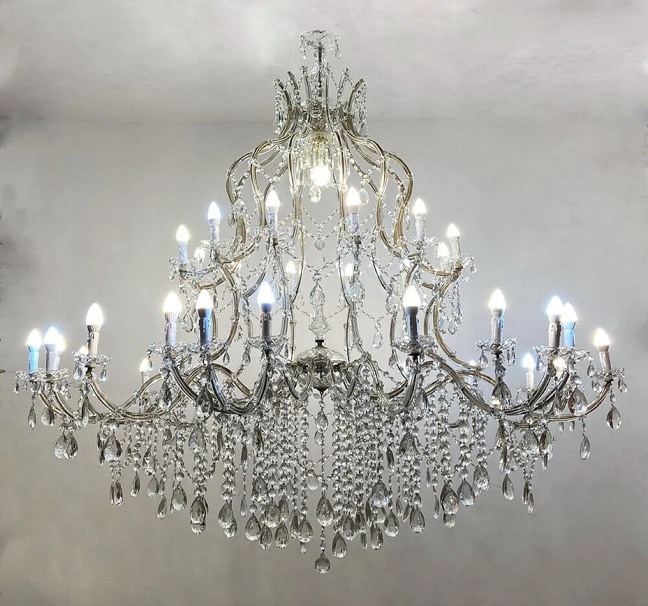Crystal and Murano glass chandelier, 1950s 2