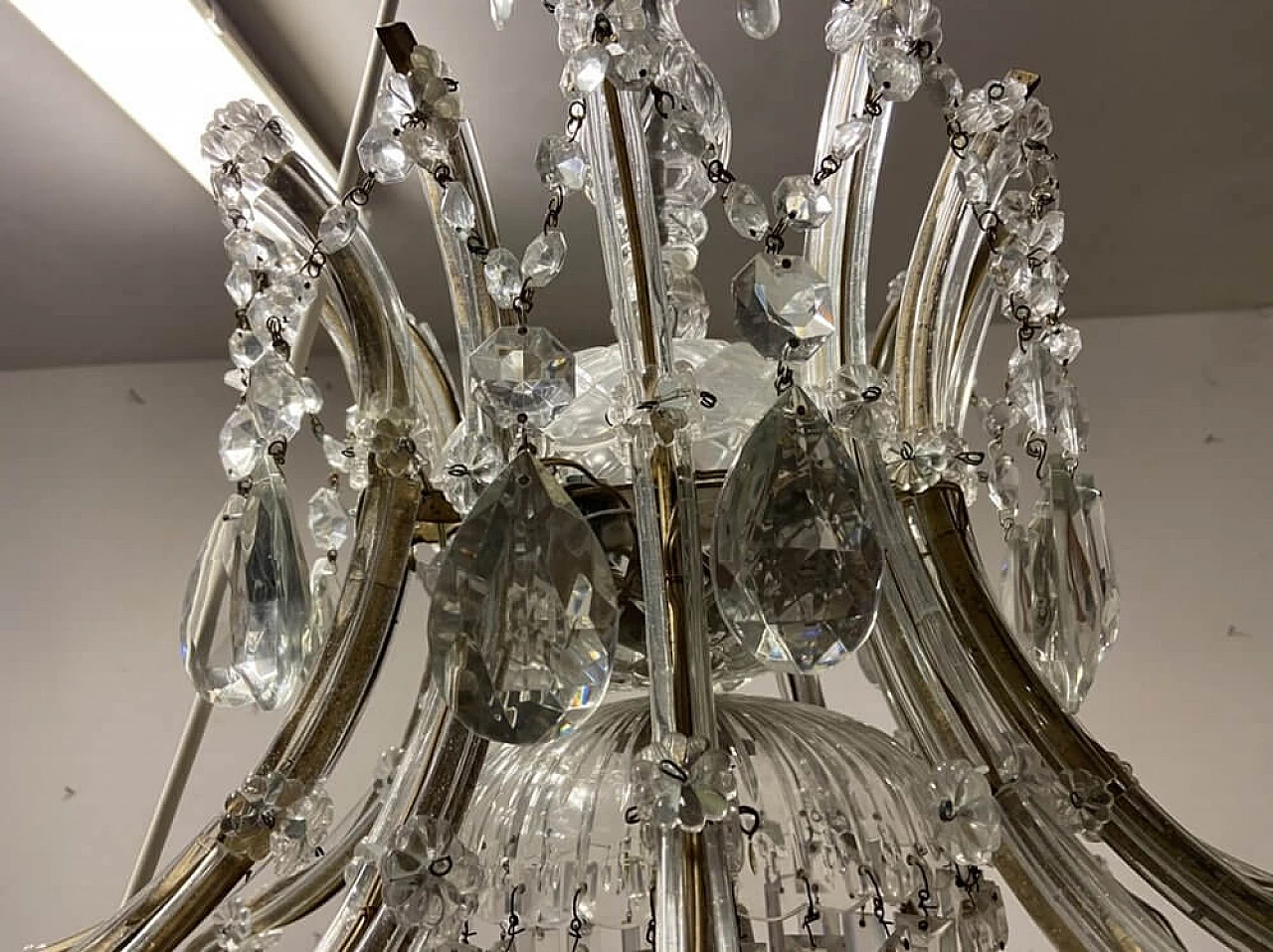 Crystal and Murano glass chandelier, 1950s 3