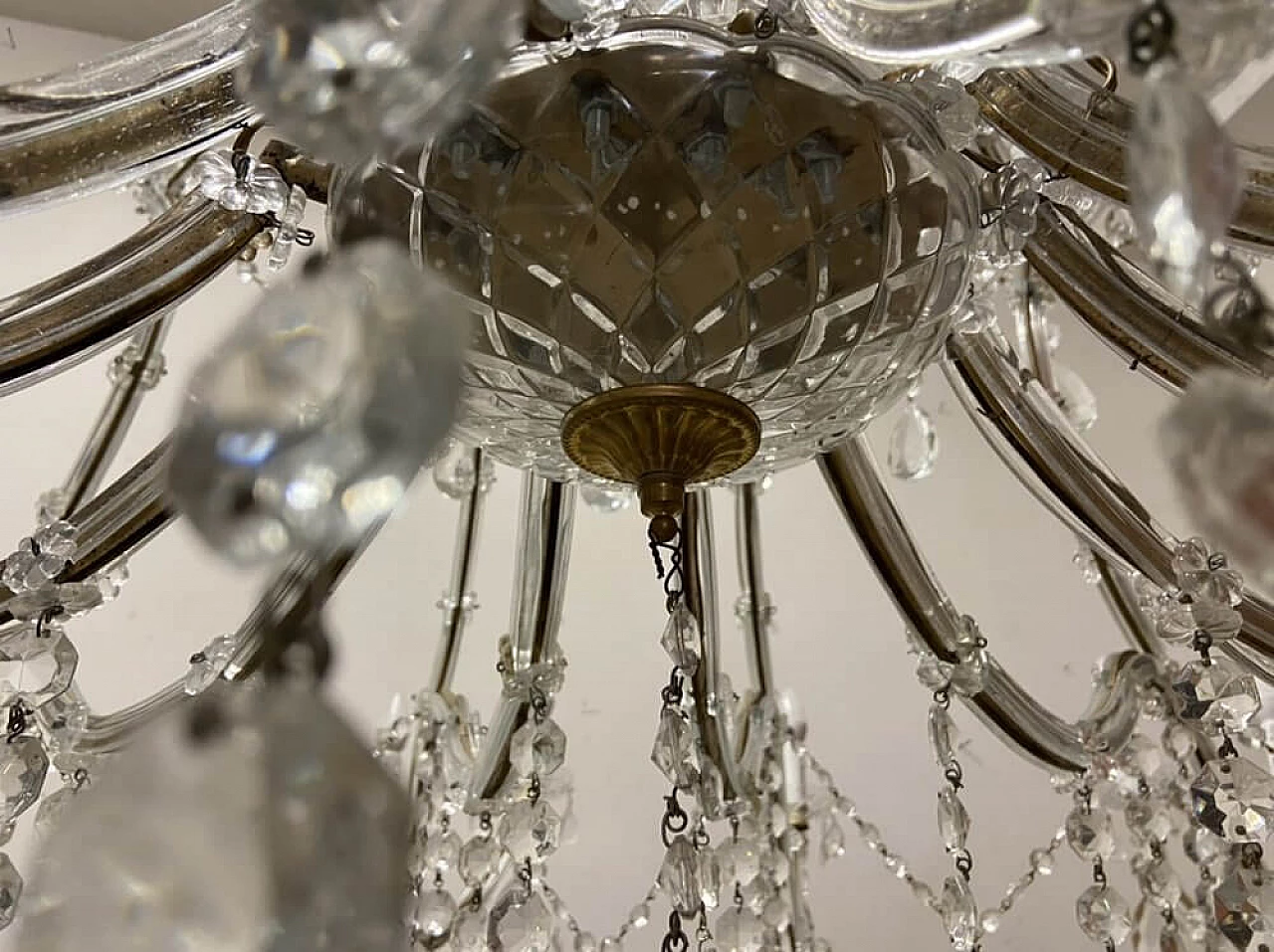Crystal and Murano glass chandelier, 1950s 5
