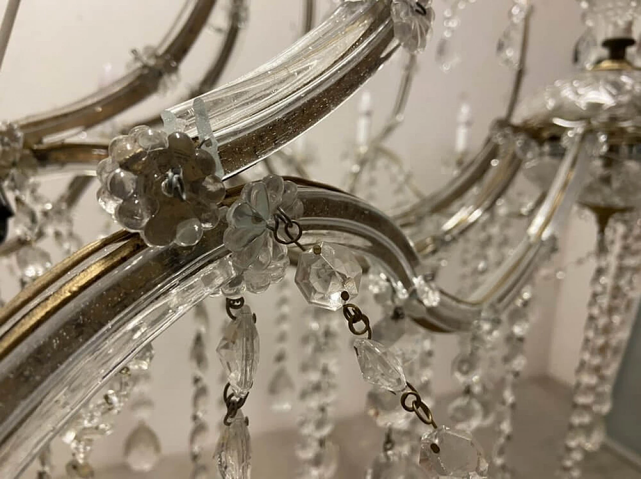 Crystal and Murano glass chandelier, 1950s 7