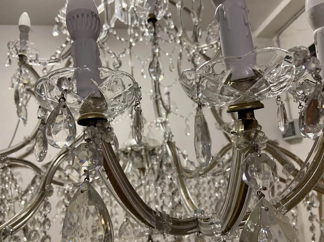 Crystal and Murano glass chandelier, 1950s 9