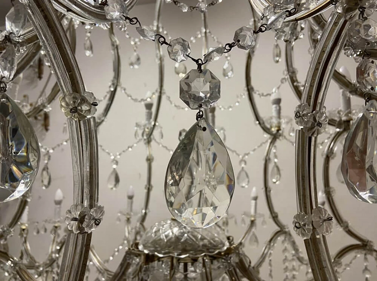 Crystal and Murano glass chandelier, 1950s 10