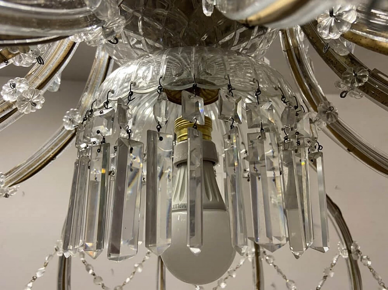 Crystal and Murano glass chandelier, 1950s 11