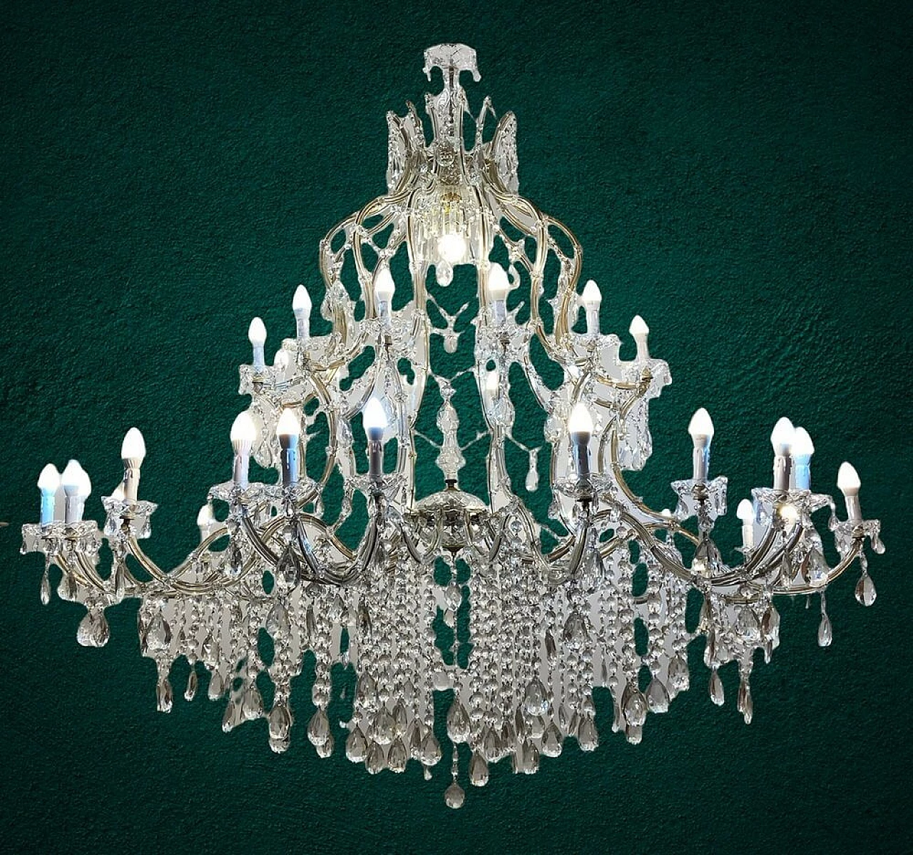 Crystal and Murano glass chandelier, 1950s 13