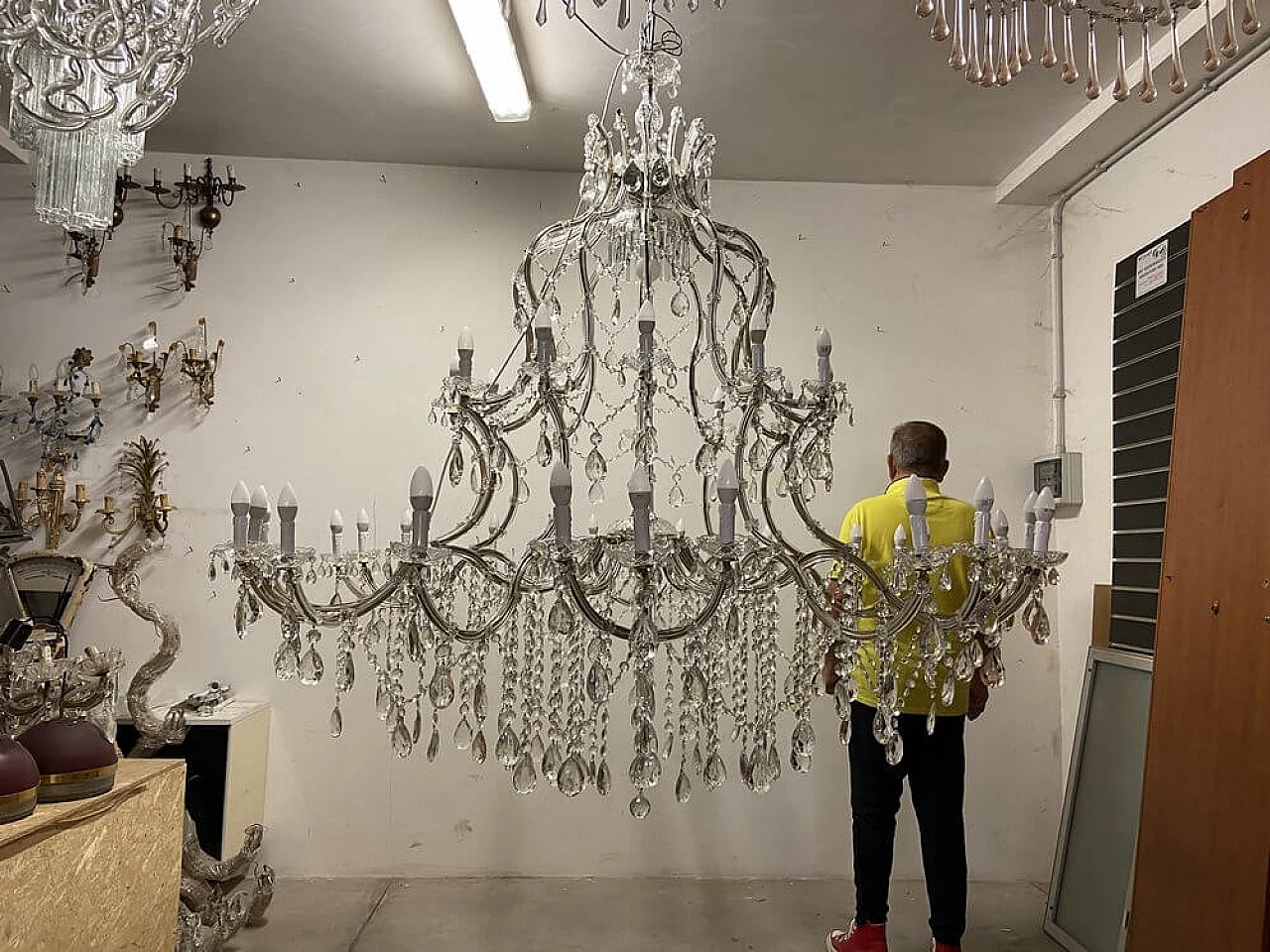 Crystal and Murano glass chandelier, 1950s 15