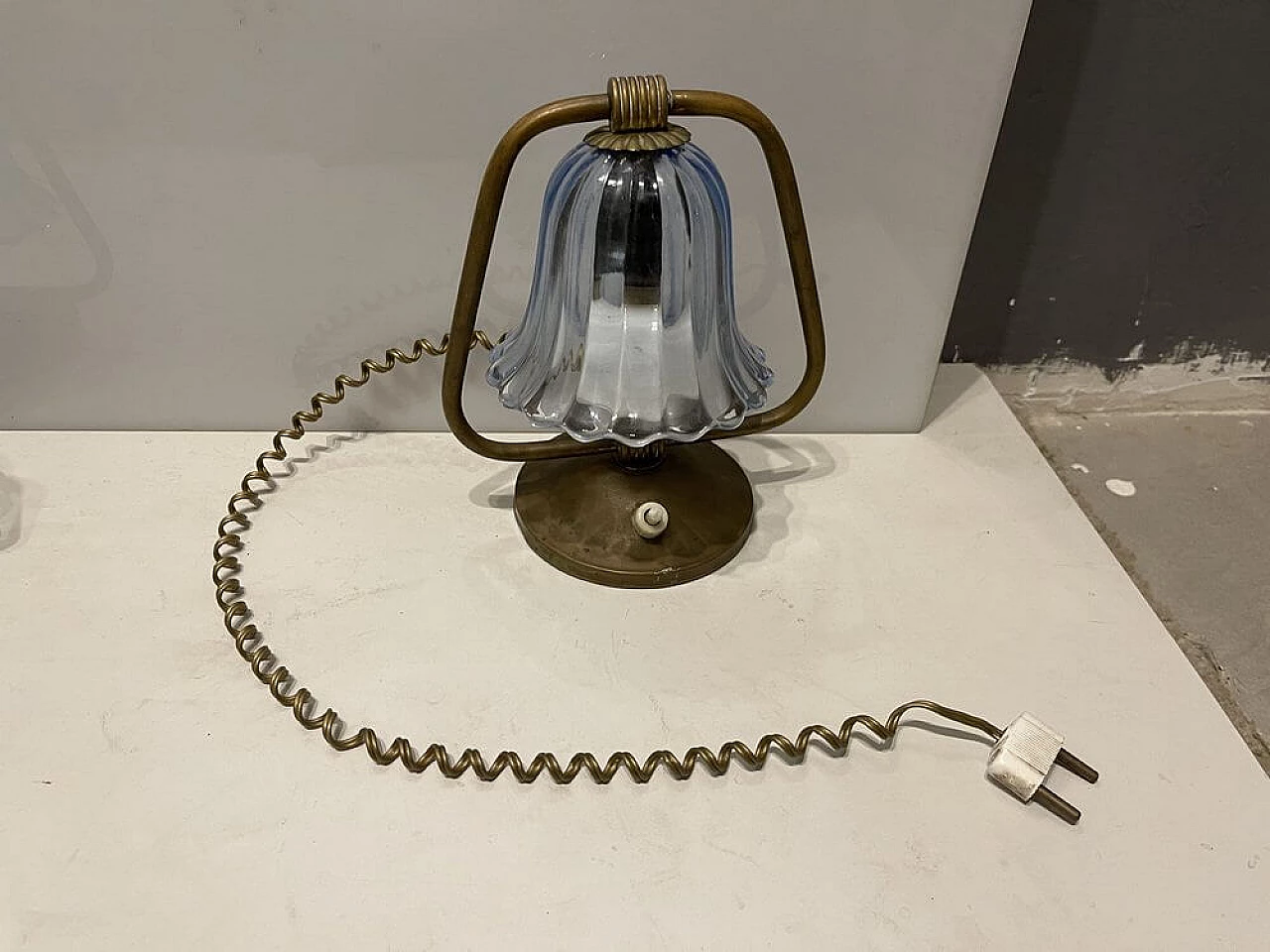 Pair of Barovier Murano glass table lamps, 1940s 2