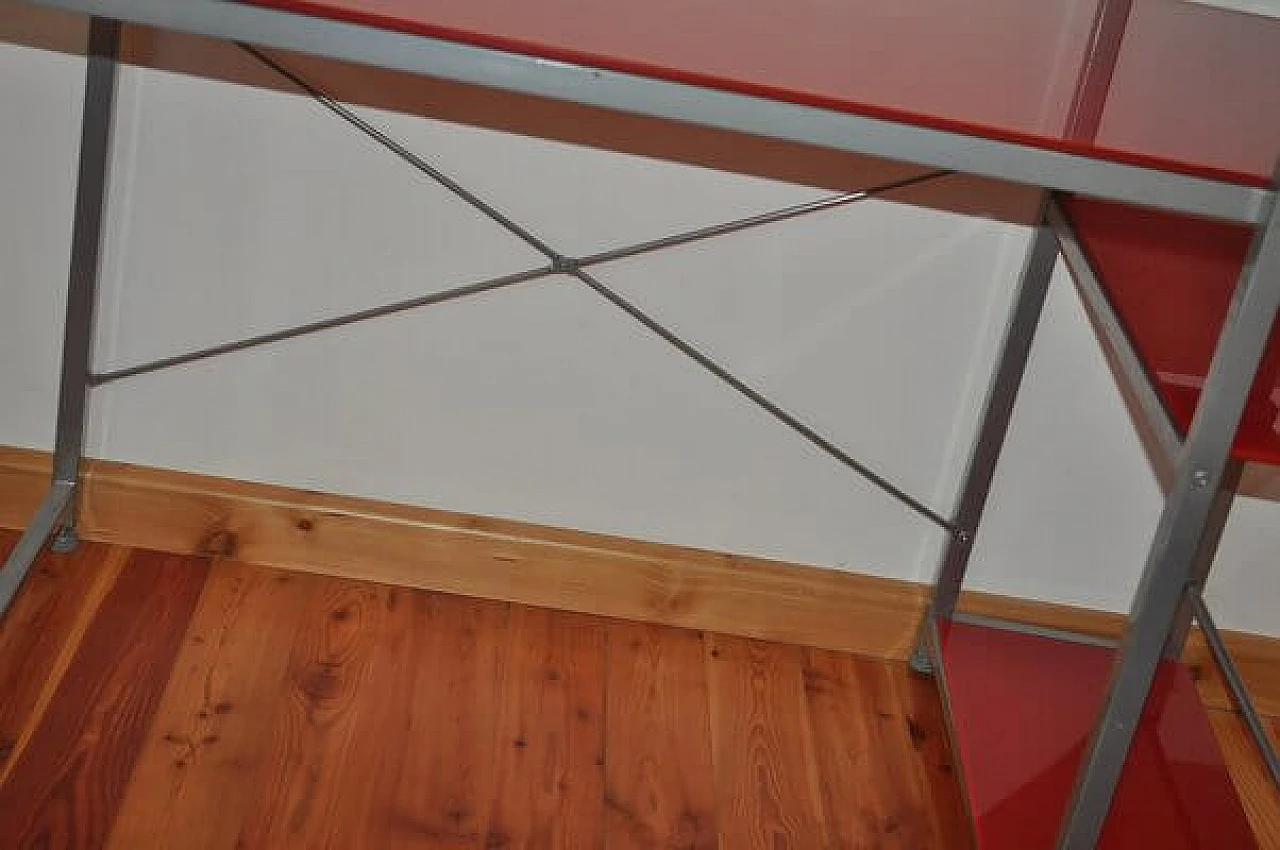 Bauhaus red desk with chair and cabinet in metal, 1990s 19