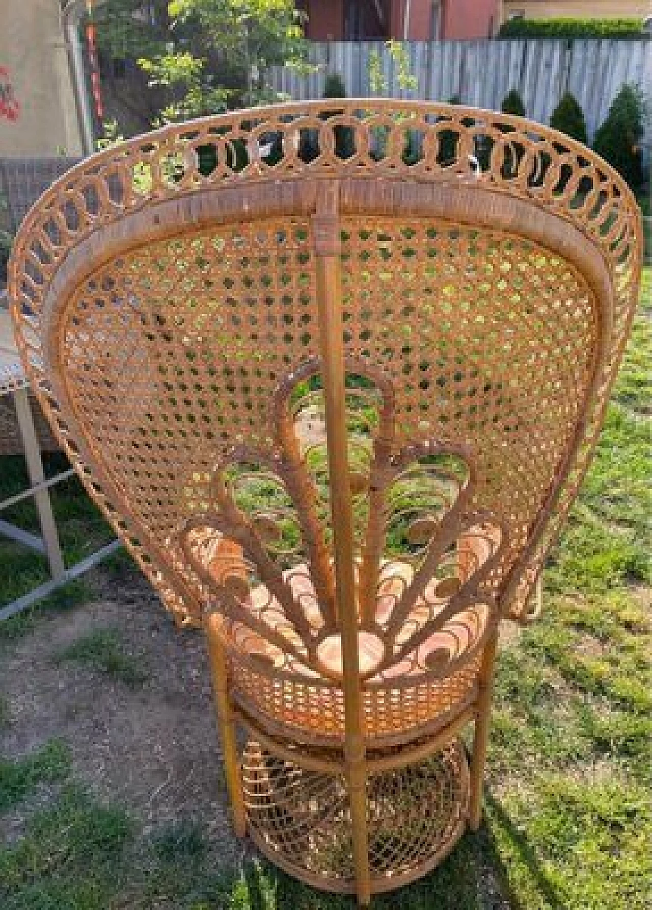 Peacock armchair in rattan, 1970s 4