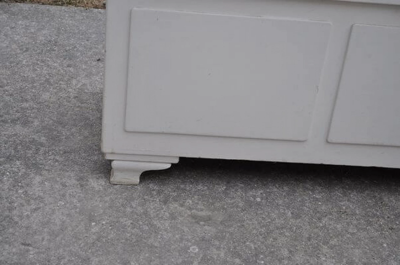 Panca Art Déco in pino riverniciato di bianco, anni '30 8