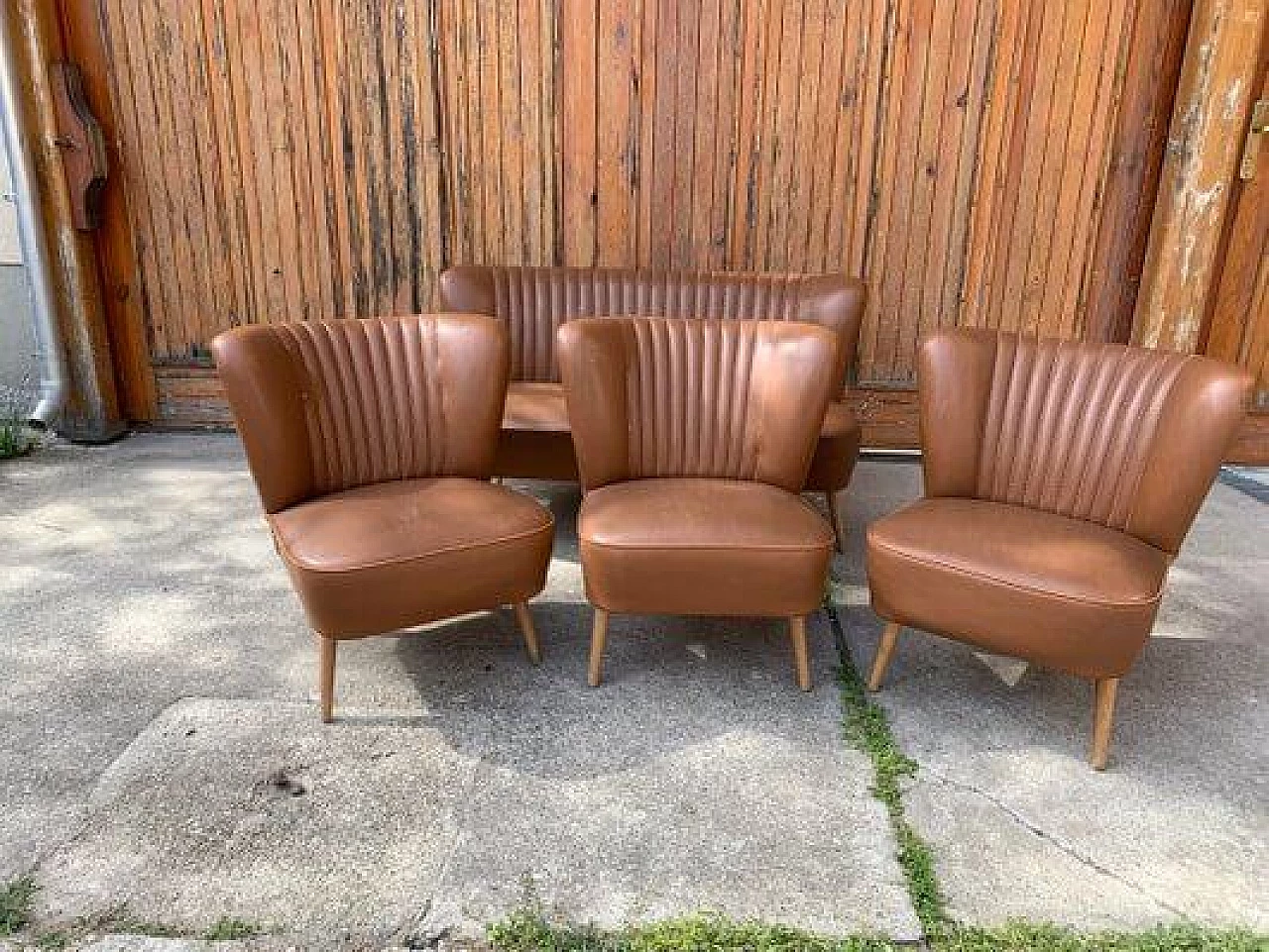 4 Cocktail armchairs and sofa, 1950s 1