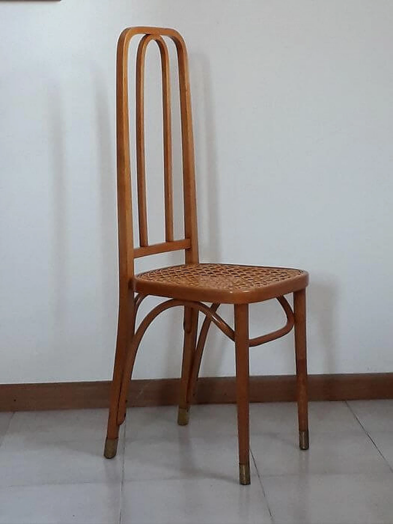Chair 246 in blond beech manufactured by Società Antonio Volpe, 20th century 1