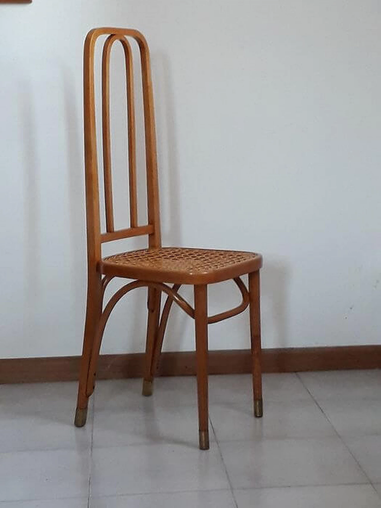 Chair 246 in blond beech manufactured by Società Antonio Volpe, 20th century 11