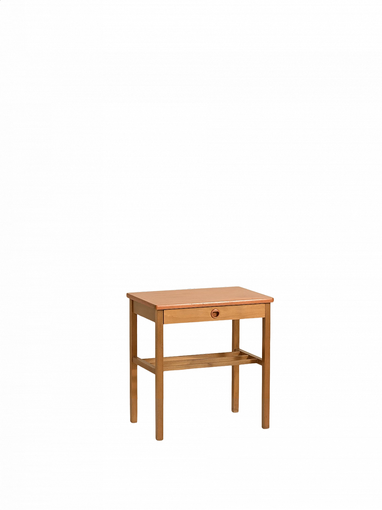 Birch and teak bedside table, 1960s 9